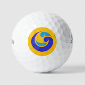 Bright Orange & Blue Wave Golf Ball - Fett Style (Vorderseite)