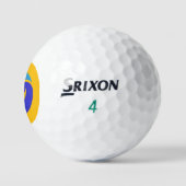 Bright Orange & Blue Wave Golf Ball - Fett Style (Logo)