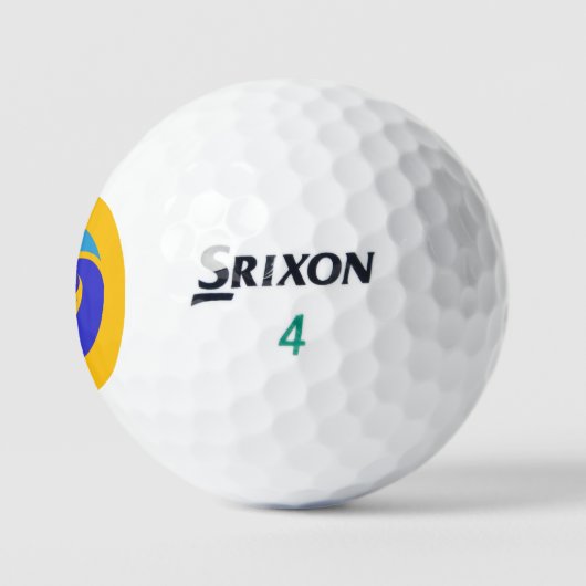 Bright Orange & Blue Wave Golf Ball - Fett Style (Logo)