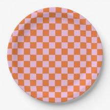 Bright Orange Checked