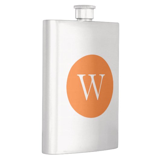 Bright Orange Circle Monogram Flachmann (Rechts)