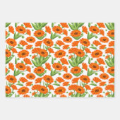Bright Orange Daisies Wrapping Paper Set Geschenkpapier Set (Vorderseite)