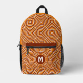 Bright Orange Dark Brown White Midjahrhundert Must Bedruckter Rucksack (Vorderseite)