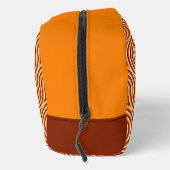 Bright Orange Dark Brown White Midjahrhundert Must Waschbeutel (Rechts)