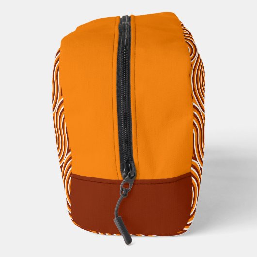 Bright Orange Dark Brown White Midjahrhundert Must Waschbeutel (Rechts)