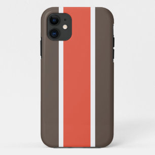 Bright Orange Dark Brown White Racing Streifen Case-Mate iPhone Hülle