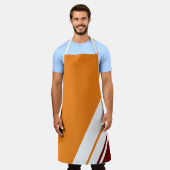 Bright Orange Deep Red White Slant Racing Streifen Schürze (Getragen)