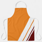 Bright Orange Deep Red White Slant Racing Streifen Schürze (Vorderseite)