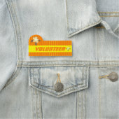 Bright Orange Easy Read Volunteer Namensschild (Beispiel)