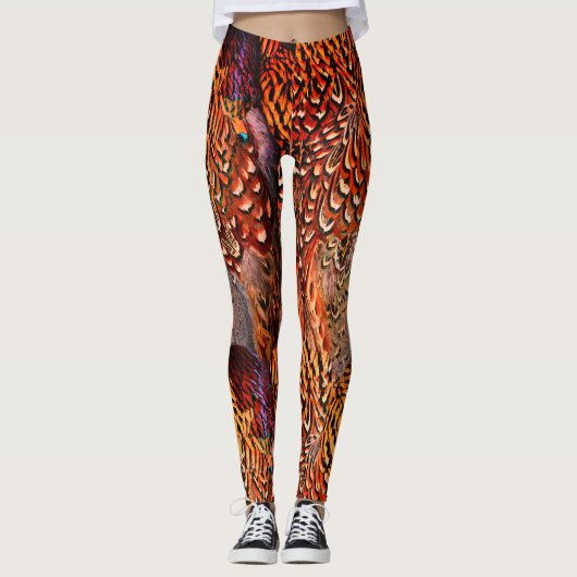 Bright Orange Feather Leggings (Vorderseite)