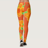 Bright Orange Floral Leggings (Rückseite)