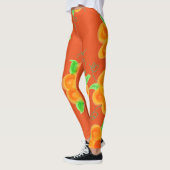 Bright Orange Floral Leggings (Links)