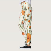 Bright Orange Floral Pattern Leggings (Links)