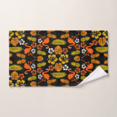 Bright Orange Floral Tropical Gemustert Badhandtuch Set (Handtuch)