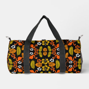 Bright Orange Floral Tropical Gemustert Duffle Bag