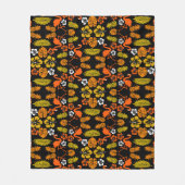 Bright Orange Floral Tropical Gemustert Fleecedecke (Vorderseite)