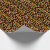 Bright Orange Floral Tropical Gemustert Geschenkpapier (Ecke)