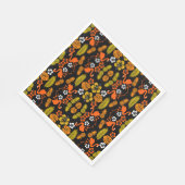Bright Orange Floral Tropical Gemustert Serviette (Ecke)