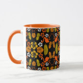 Bright Orange Floral Tropical Gemustert Tasse (Links)
