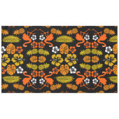 Bright Orange Floral Tropical Gemustert Tischdecke (Vorderseite (Horizontal))