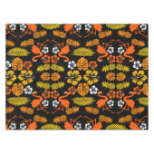 Bright Orange Floral Tropical Gemustert Tischdecke (Vorderseite (Horizontal))