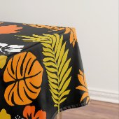 Bright Orange Floral Tropical Gemustert Tischdecke (Beispiel)