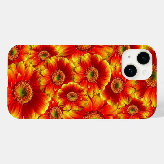 Bright Orange Flowers Case-Mate iPhone Hülle (Rückseite (Horizontal))