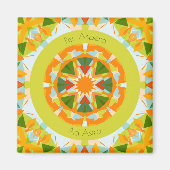 Bright Orange Fun Green Per Aspera Ad Astra Star Magnet (Vorne)