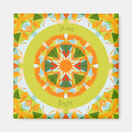Bright Orange Fun Green Shine Bright Star Kitchen Magnet