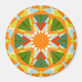 Bright Orange Fun Green Star Boho Kitsch Küche Magnet (Vorne)