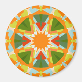 Bright Orange Fun Green Star Boho Kitsch Küche Magnet