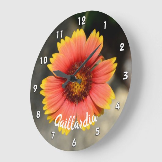 Bright Orange Gaillardia Sunflower Acryl Große Wanduhr (Winkel)