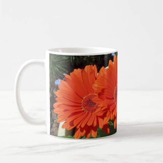 Bright Orange Gerbera Daisy Foto Kaffeetasse (Links)