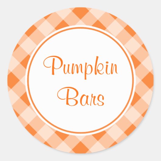 Bright Orange Gingham Stickers (Vorderseite)