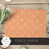 Bright Orange Gold Pineapple Damask  Seidenpapier