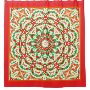 Bright Orange Green modische Bandana Shawl Duschvorhang