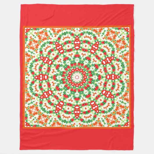 Bright Orange Green modische Bandana Shawl Fleecedecke (Vorderseite)