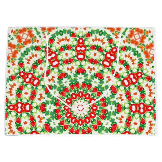 Bright Orange Green modische Bandana Shawl Große Geschenktüte (Vorderseite)