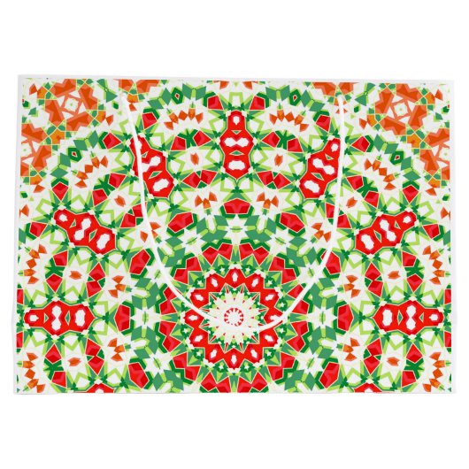Bright Orange Green modische Bandana Shawl Große Geschenktüte (Rückseite)