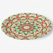 Bright Orange Green modische Bandana Shawl Pappteller (Schrägansicht)