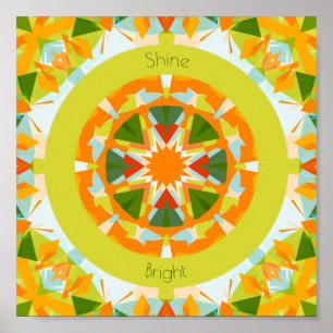 Bright Orange Green Shine Bright Star Baby Kinderz Poster