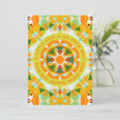 Bright Orange Green Star Baby Girl’s Boy’s Shower Einladung (Stehend Vorderseite)