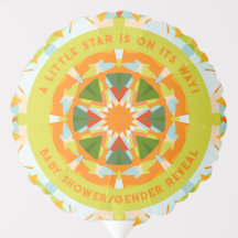 Bright Orange Green Star Baby Girl's Boy's Shower