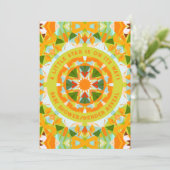 Bright Orange Green Star Baby Girl's Boy's Shower Einladung (Stehend Vorderseite)