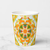 Bright Orange Green Star Baby Girl's Boy's Shower Pappbecher (Rückseite)