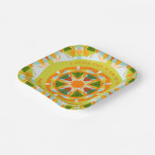 Bright Orange Green Star Baby Girl's Boy's Shower Pappteller (Gewinkelt)