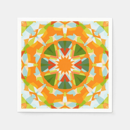 Bright Orange Green Star Baby Girl's Boy's Shower Serviette (Vorderseite)