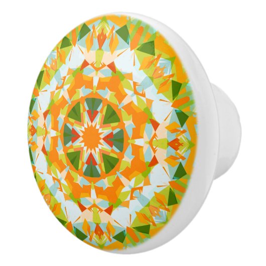 Bright Orange Green Star Keramikknauf (Rechts)