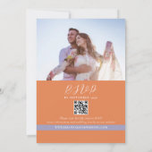 Bright Orange Green Wedding QR Code Einladung (Rückseite)