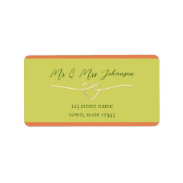 Bright Orange Green Wedding Return Address Label Adressaufkleber